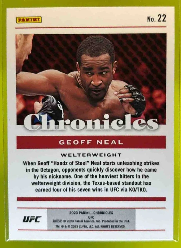 2023 Panini Chronicles UFC Geoff Neal Holo Silver /25 #22 - Image 2 of 4