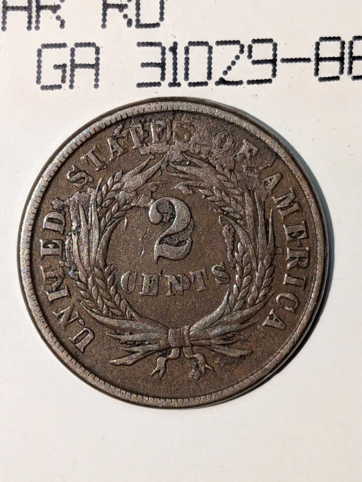1864 2 CENT COIN ,LG MOTTO,  RARE ERROR, FIRST YEAR OF ISSUE! - Image 2 of 4