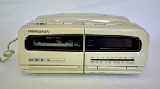 Vintage Soundesign Clock Radio Cassette Player Corded Phone