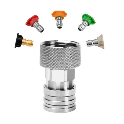 #ad #ad Garden Hose to 1 4quot; Pressure Washer Adapter 3 4quot; GHT Quick Connect 5 Nozzles $23.99