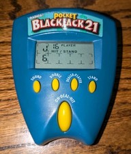 1999 Radica Pocket Blackjack 21 Handheld Electronic Game LCD Screen Tested Works
