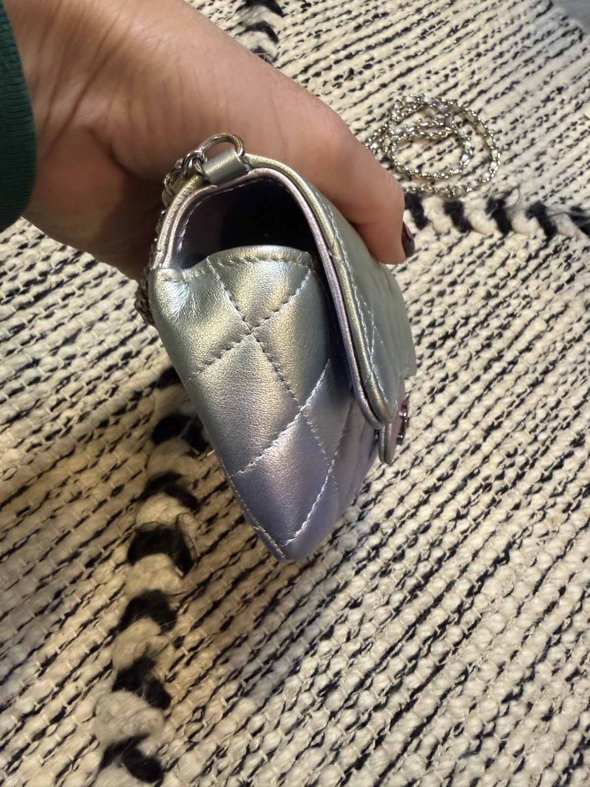 Chanel Iridescent Ombre Leather Rectangular Cross… - image 10