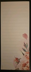 3-1/2 by 8 Inch FLORAL NOTEPAD.