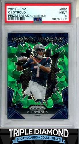 2023 Panini Prizm C.J. Stroud Rookie Prizm Break Green Ice Prizm PSA 9 F118