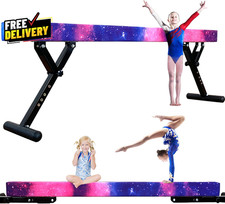 8ft Adjustable Gymnastics Balance Beam Height Adjustable Training Beam Kids Teen