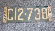 1918 Connecticut License Plate CT Tag C12-718