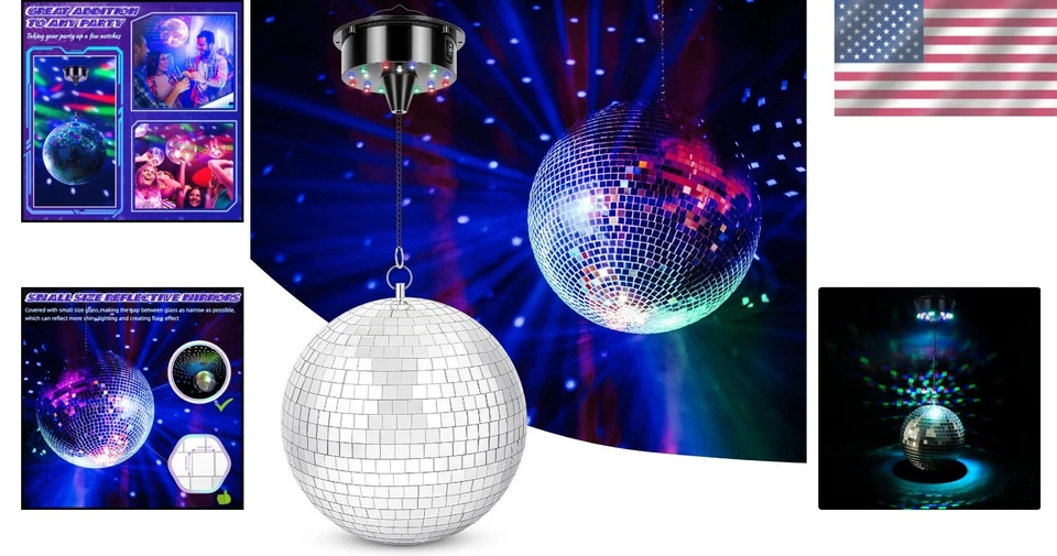 8" Disco Ball with 6RPM Motor & 4 Light Colors - Image 2 of 4