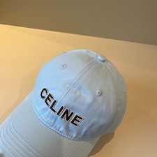 Celine Baseball Cap Light Blue Unisex Fabric NEW