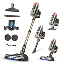 Cordless Vacuum Cleaner, 580W 48KPA 70 Mins Vacuum Cleaners for Home, Black