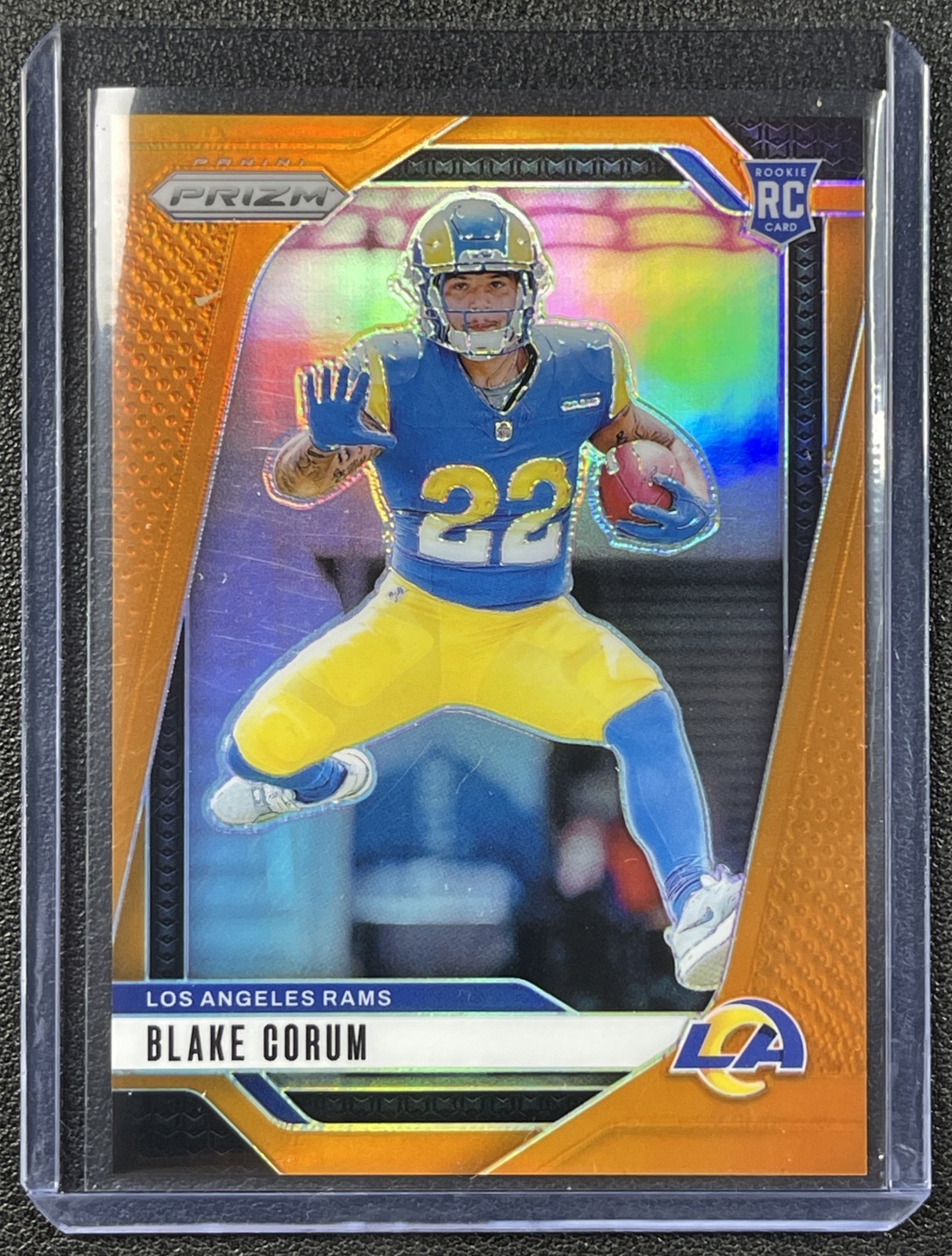 BLAKE CORUM 2024 PANINI PRIZM #308 ROOKIE RC ORANGE 57/249 RAMS