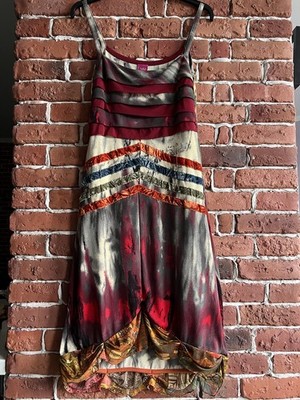 SAVE THE QUEEN Damen Bodycon Kleid Mehrfarbig Abstrakt Ärmellos Gr.L