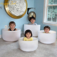 Crystal Soul 22'' Oversized White Frosted Crystal Singing Bowl for Sound Bath