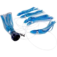 Daisy Chain Trolling Lure for Tuna, Mahi,  Whaoo - 5 Teaser Skirts + Jet Head