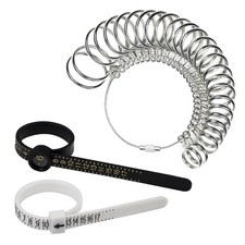 Ring Sizer Measuring Tool, 27pcs Stainless Steel Rings Sliver and Black