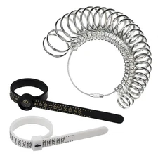 Ring Sizer Measuring Tool, 27pcs Stainless Steel Rings Sliver and Black 