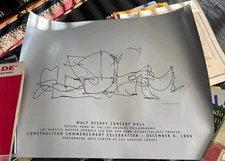 Frank Gehry 1999 Construction Sketch Of Walt Disney Concert Hall Unsigned Print
