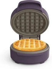 bella Snack-n-Store Mini Waffle Maker, EverGood™ Ceramic Nonstick 4, Plum 