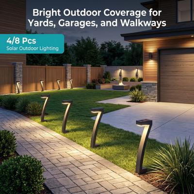 8-Pack Smart Outdoor LED Floodlights Waterproof Garden Yard Security Lights