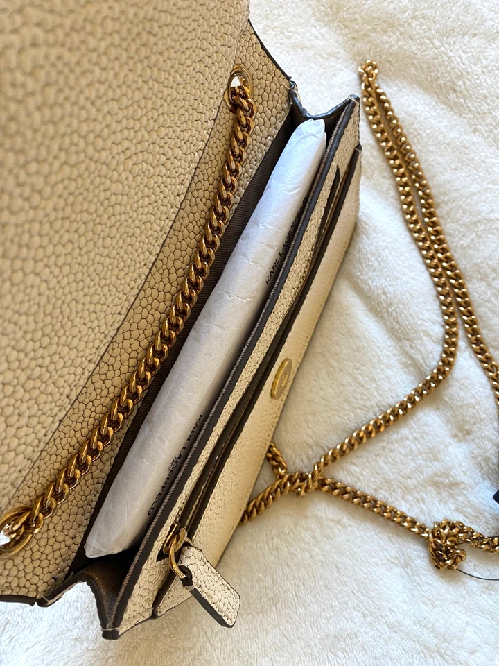 NEW! KARL LAGERFELD PARIS Kosette Shoulder Crossbody Bag, Color Brie, NWT - Image 3 of 4