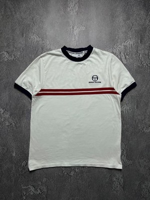 Vintage T-Shirt Sergio Tacchini Big Logo Striped Casual M