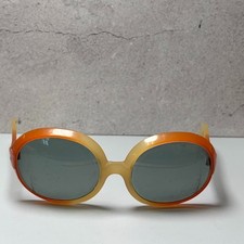 Vintage 1970s Cool Ray Polaroid 210 Social Eyes Sunglasses Orange Umbre Hippy