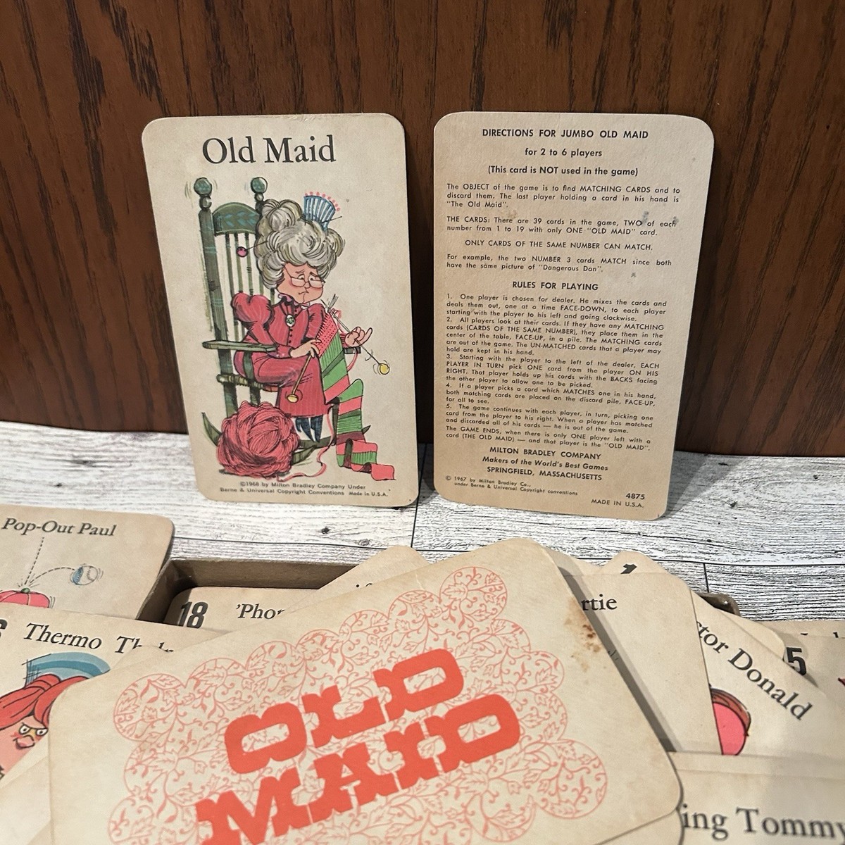 SALE THIS WEEK Vtg 1968 Jumbo Old Maid Milton Bradley 39 Cards w