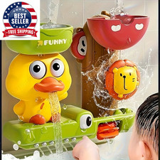 Children'S Take a Shower Paddle Toys Cartoon Animals Duck Spin Water Spray Water
