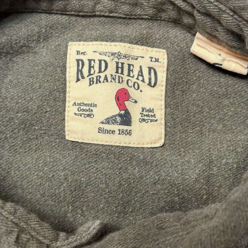 Camisa Red Head Brand Co Hombres L Verde Abotonada Manga Larga Algodón Ropa de Trabajo Foto 4 de 4