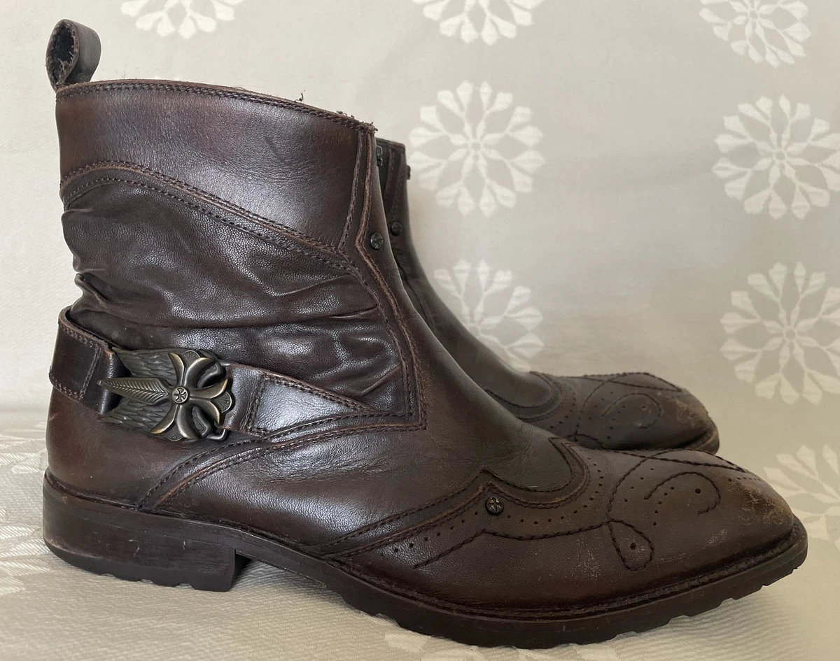 Mark Nason Lounge U Rock GOTH Side-Zip Leather Ankle Boots Men\'s Sz 9 Vintage Mark Nason Lounge In Men main image 2