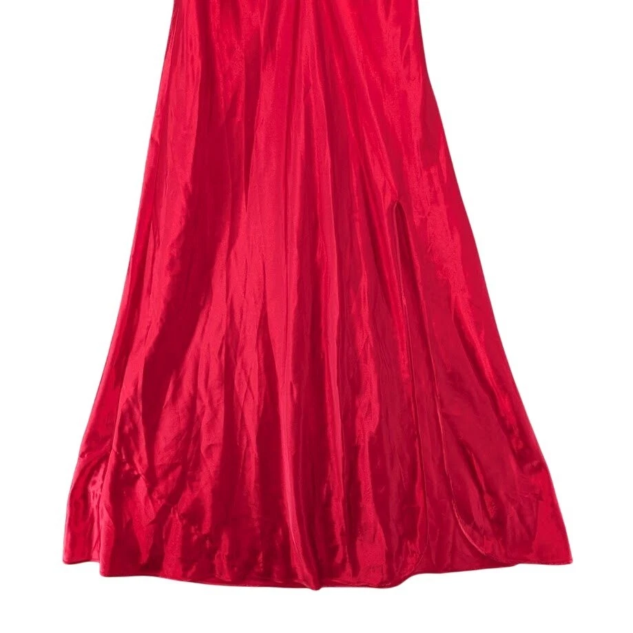 UNDERCOVER Abito maxi slip Victoria's Secret etichetta oro raso taglia grande pizzo Y2K sposa