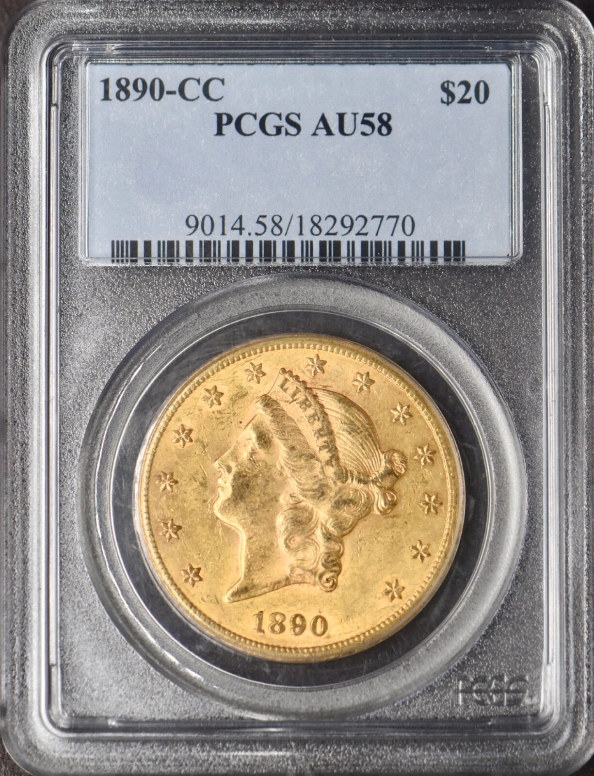 1890-CC $20 Gold Liberty Head Double Eagle - PCGS AU58 - ✪COINGIANTS✪