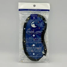 Silk SLEEP MASK Earth Therapeutics Dream Zone Blue Moon Stars Adjustable Strap