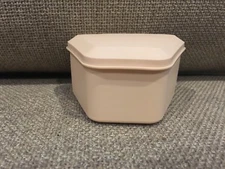 Denture Bath Beige Tan Box Mouth Guard Dental Storage Container