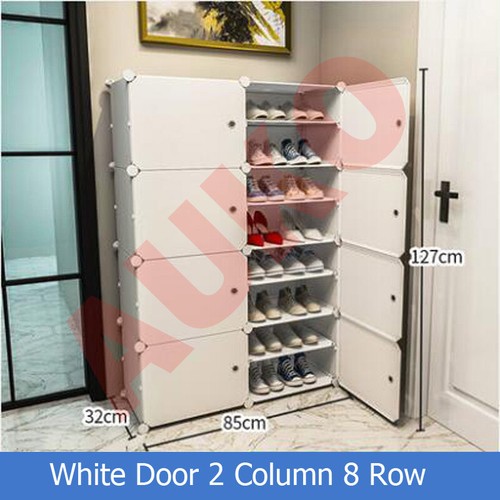 AUKO Shoe Cabinet DIY Cube Box Portable Storage Organiser Stand Wardrobe - Picture 10 of 15