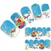 Tattoo Nail Art Nikolaus Santa Winterlandschaft Aufkleber Nagel Sticker