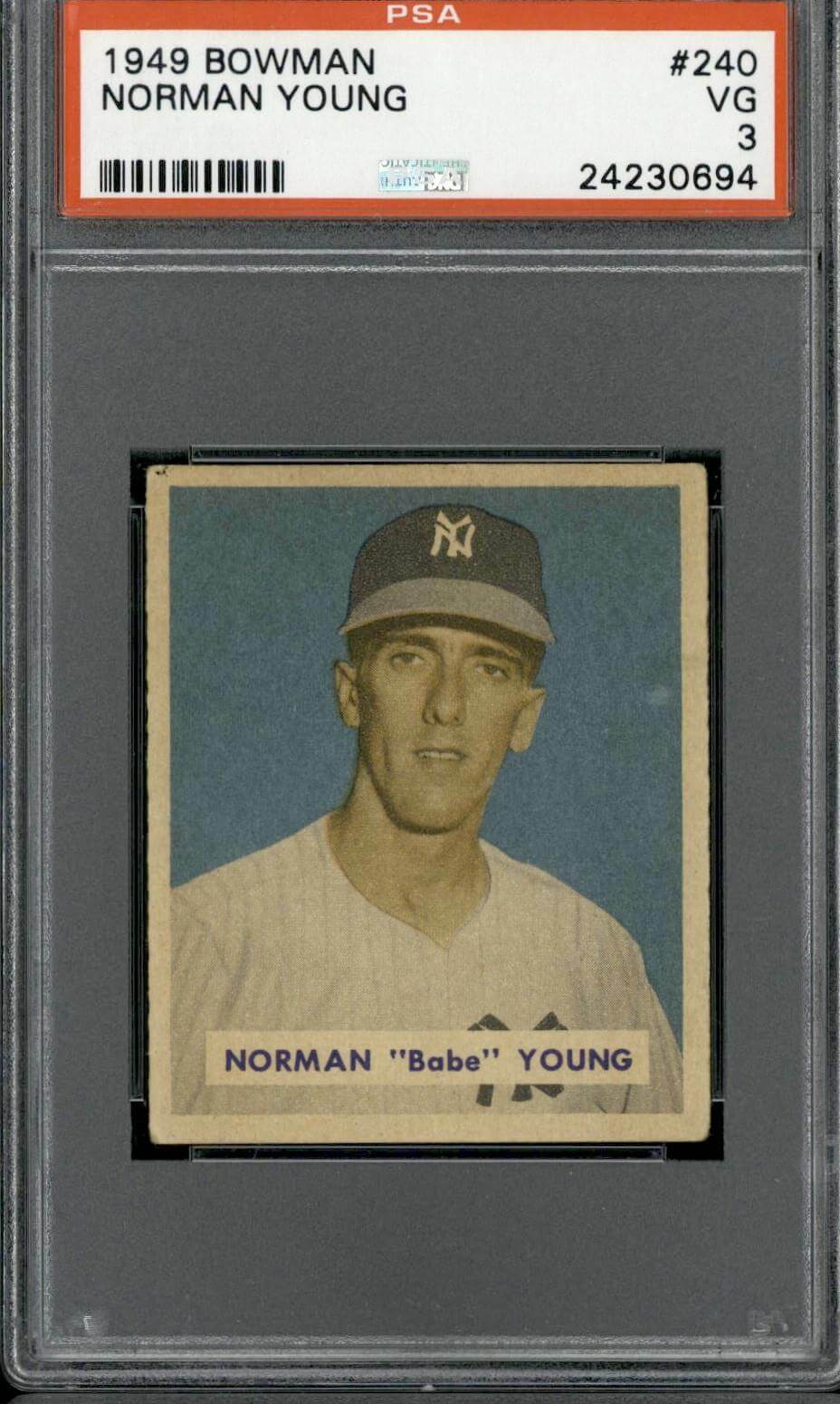 1949 Bowman #240 Norman Young - PSA 3