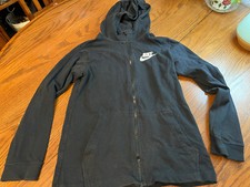 nike youth boys girls L black full zip hoodie jacket