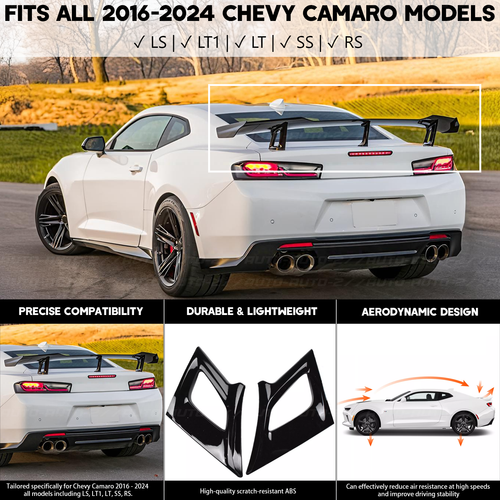 Trunk Spoiler Wing Gloss Black For Chevy Camaro ZL1 1LE Style LT RS SS 2016-2024 - Picture 5 of 17
