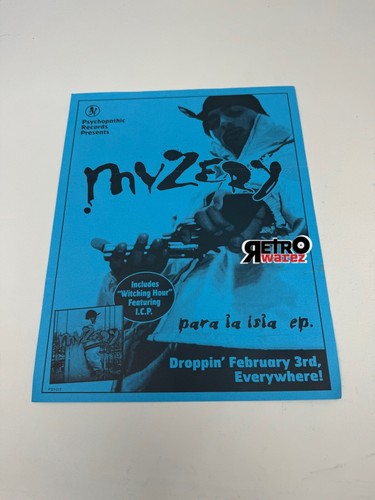 Myzery - Pychopathic Records Blue 8.5x11” Flyer insane clown posse ...