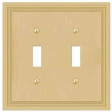 AMERELLE Brass 2-Gang Toggle Wall Plate (1-Pack)