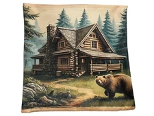 Cabin Lodge Lake House BEAR FALL WINTER CHRISTMAS THROW PILLOW COVER HOME DECOR
