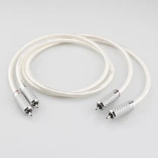Silver-Plated 6N OCC Copper HiFi Audio Signature RCA Cable Interconnect Cord