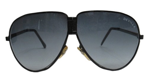 Occhiali da sole uomo Deville pieghevoli metallo nero aviatore e custodia vintage - Foto 5 di 12
