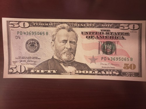 2017A 50 Dollar Bill Uncirculated--Consecutive Serials Available!