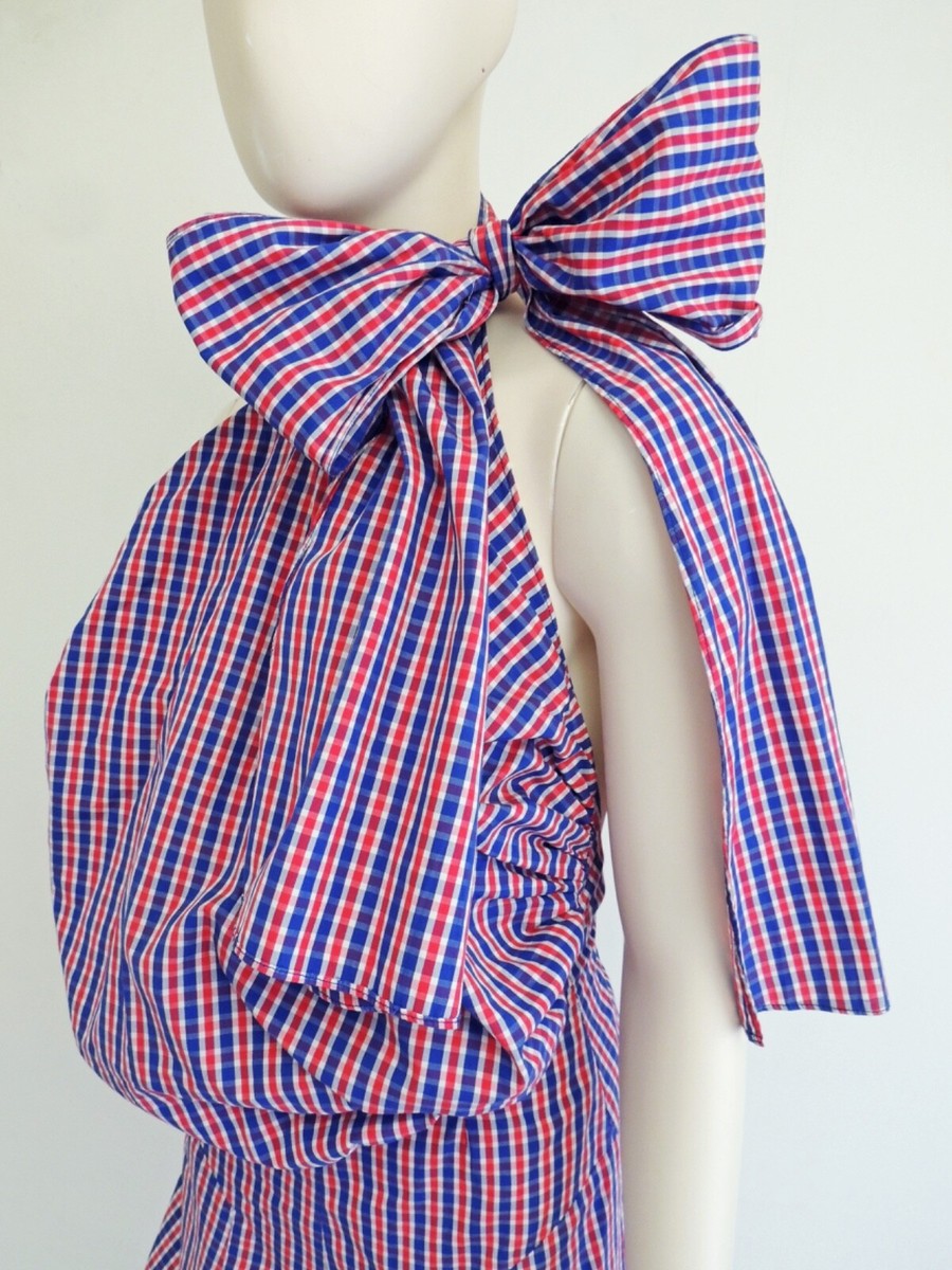 VIVIENNE WESTWOOD 1994 CAFE SOCIETY Union Jack plaid halter neck