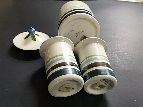 Vintage Holt Howard Salt/Pepper Shakers and Sugar Canister - Pagoda Style - 1963 - Picture 2 of 5