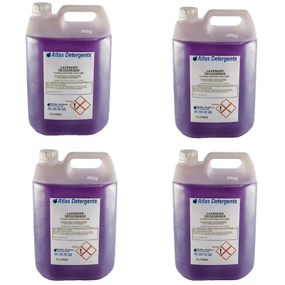 ATLAS DETERGENTS 4 x 5 Lt Lavender Pet Disinfectant Urine Odour Remover Eliminator