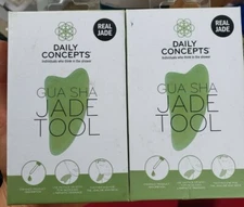 LOT OF 2 DAILY CONCEPTS GUA SHA JADE TOOL  ---NICE