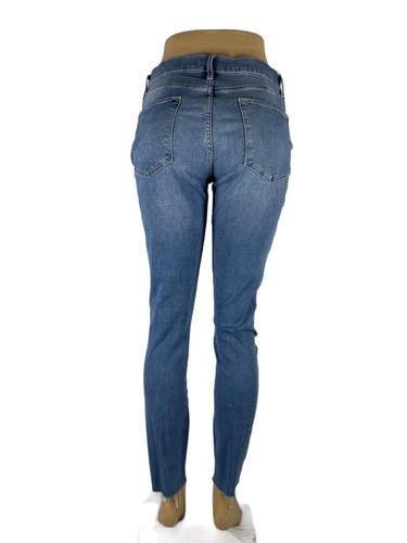 FRAME Womens 30 X 29 Jeans Le High Skinny Europa Blue Raw Hem Stretch Cotton - Picture 4 of 11