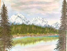 Bob Ross Classmate – Romey Lee Impasto Mountain Art National Park - Haight SF CA